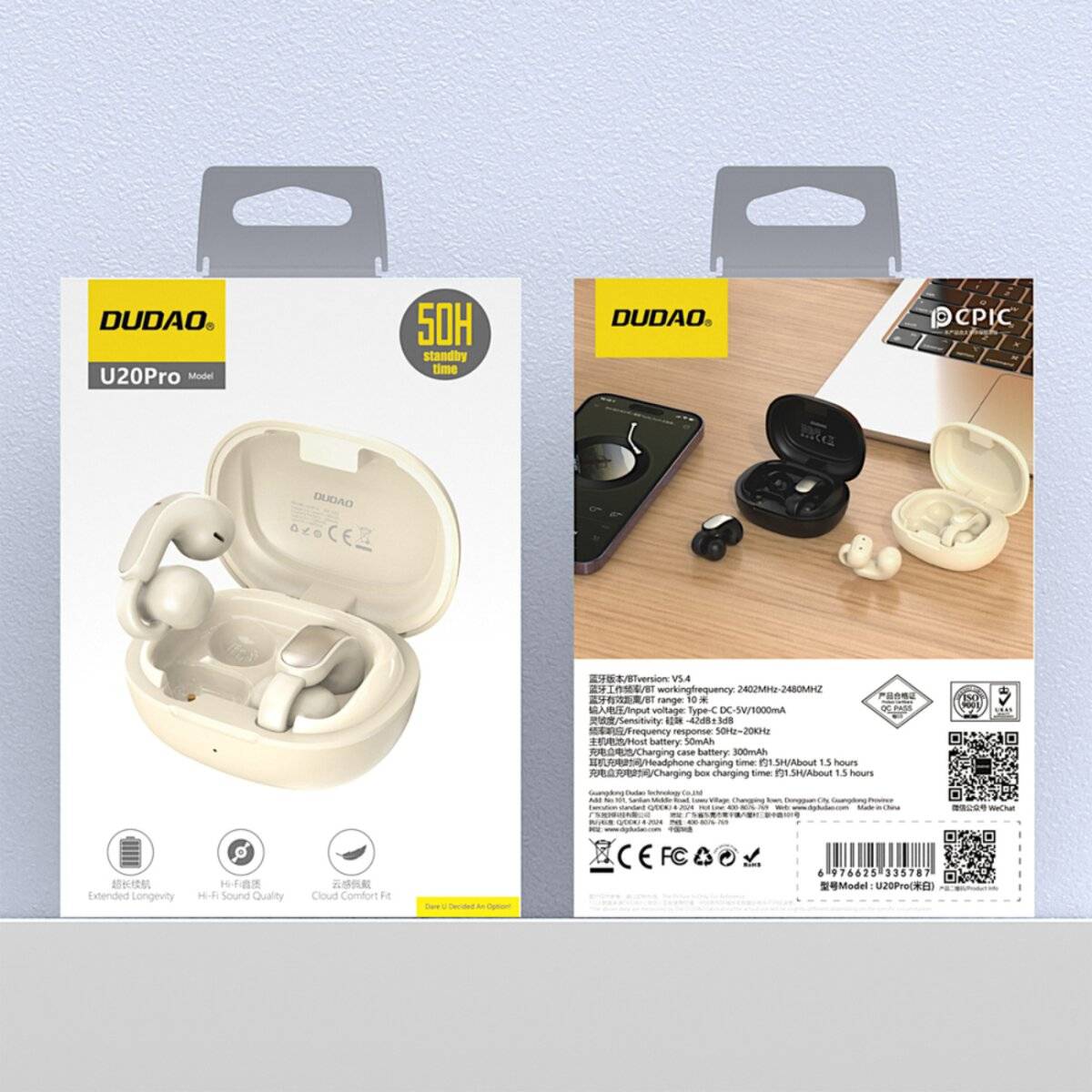 Dudao U20 Pro TWS Bluetooth-Kopfhörer, kabellos – Weiß