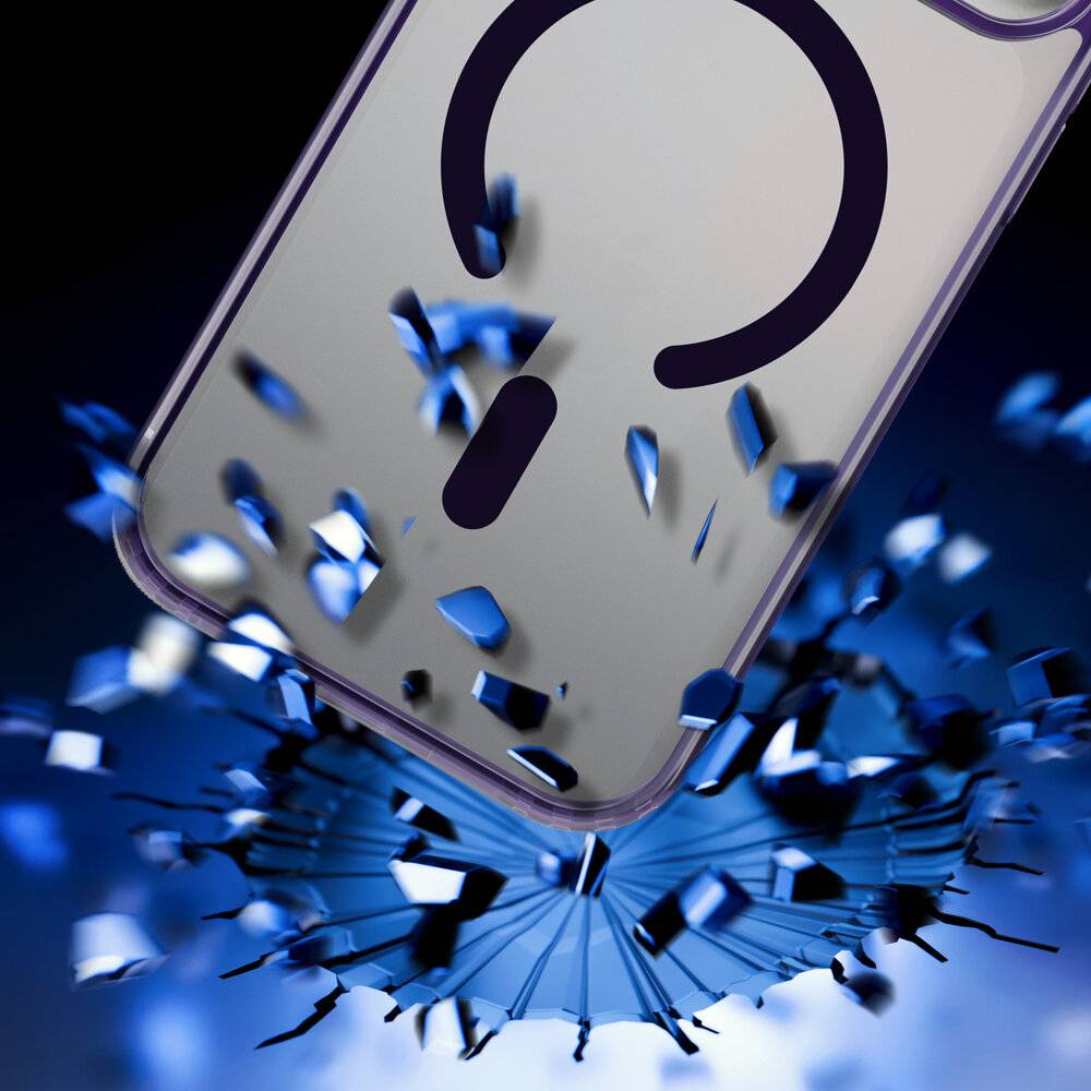 Ein Smartphone mit einem Stromsymbol auf dem Bildschirm scheint in digitale Partikel zu zerfallen und symbolisiert damit Konnektivität und technologische Innovation.