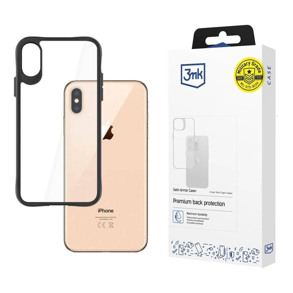 3mk Satin Armor Case+ iPhone Xs Max - Transparent Schwarz