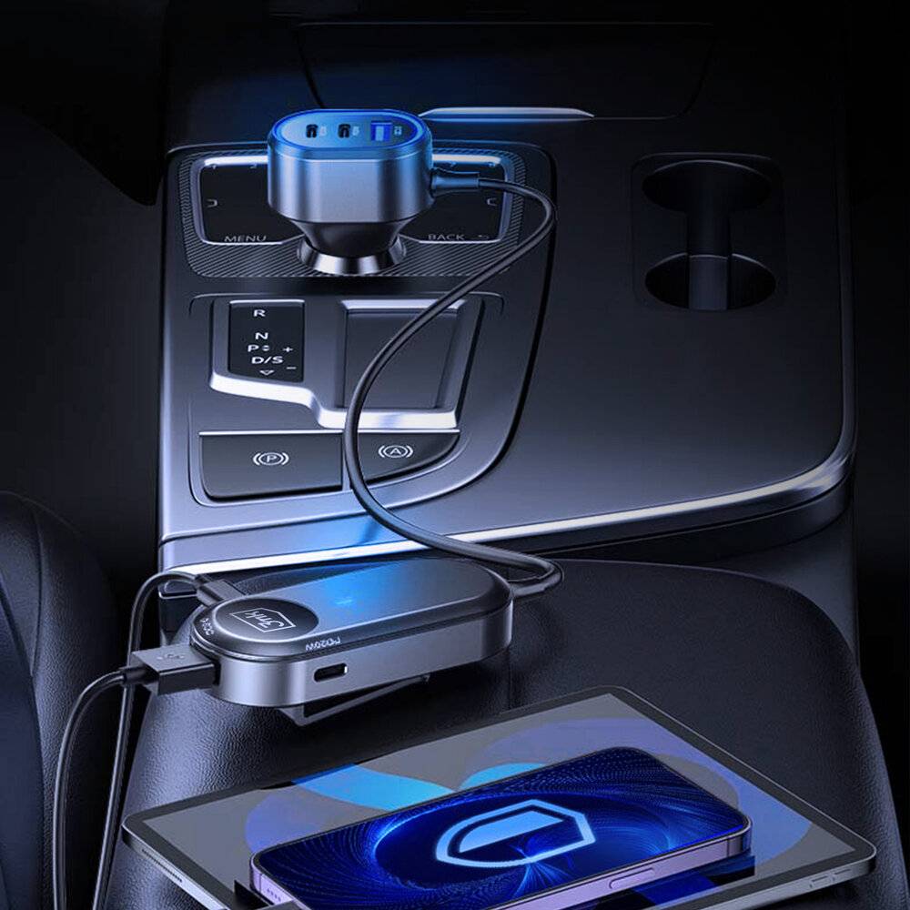 3mk Doppel-Autoladegerät 135W PD QC PPS USB-C USB-A - Schwarz