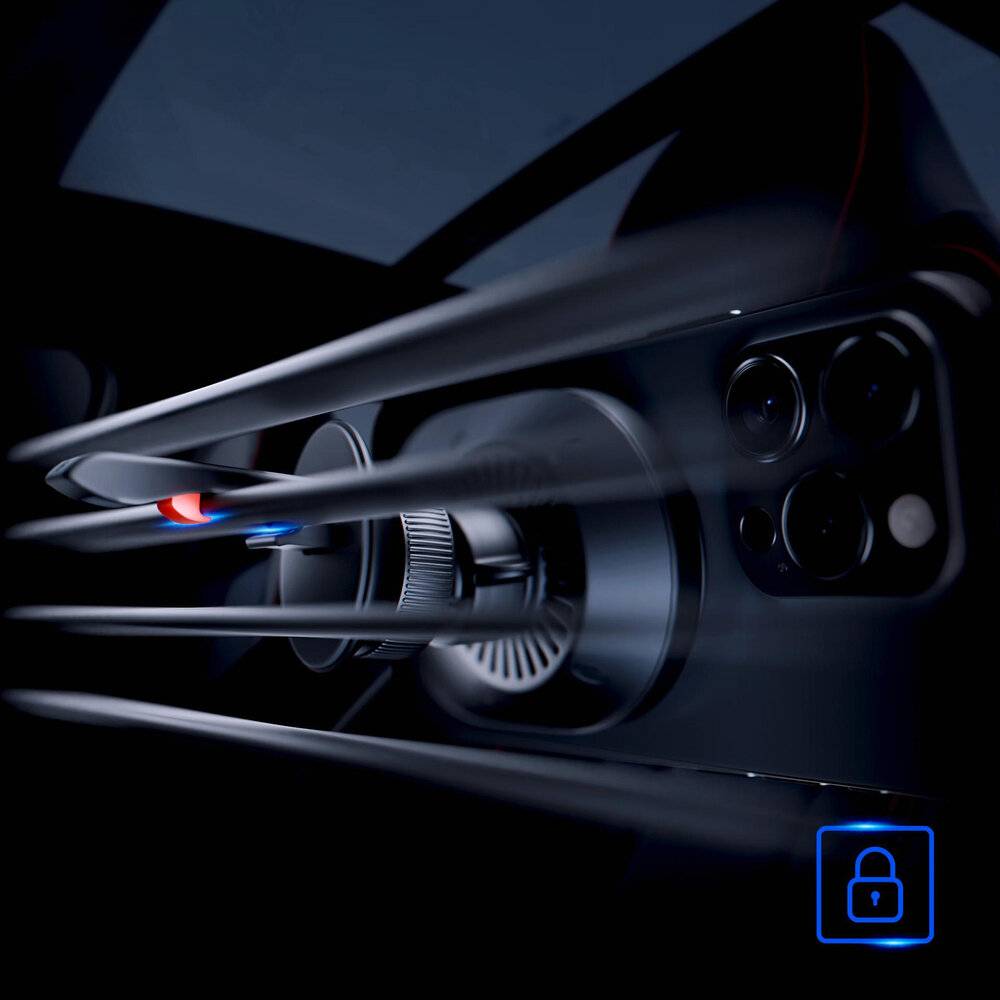 3mk Hardy AeroCharger Autotelefonhalterung MagSafe 15W MPP Qi2 Induktives Ladegerät - Schwarz