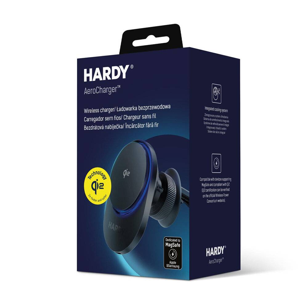 3mk Hardy AeroCharger Autotelefonhalterung MagSafe 15W MPP Qi2 Induktives Ladegerät - Schwarz