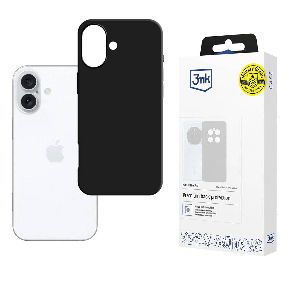 3mk Matt Case Pro Apple iPhone 16 Plus - Mattschwarz
