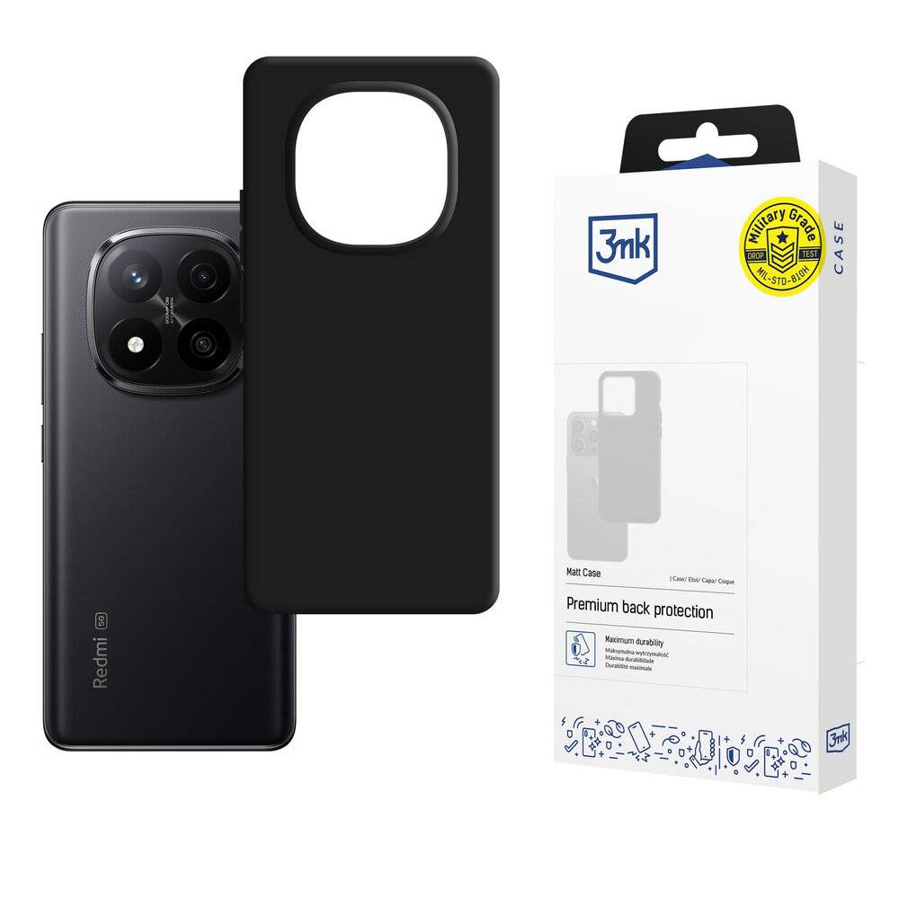 3mk Matt Case Pro Hülle Xiaomi Redmi Note 14 Pro+ - Mattschwarz
