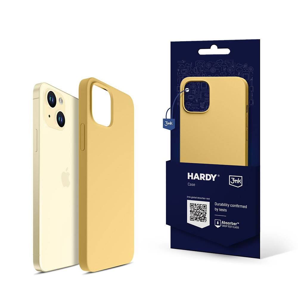 3mk Hardy Silicone MagCase Hülle iPhone 15 Plus - gelb
