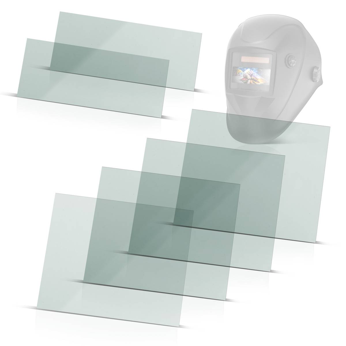 STAHLWERK Schweißhelm Vorsatzscheiben 6er Set – Ersatzgläser innen und außen