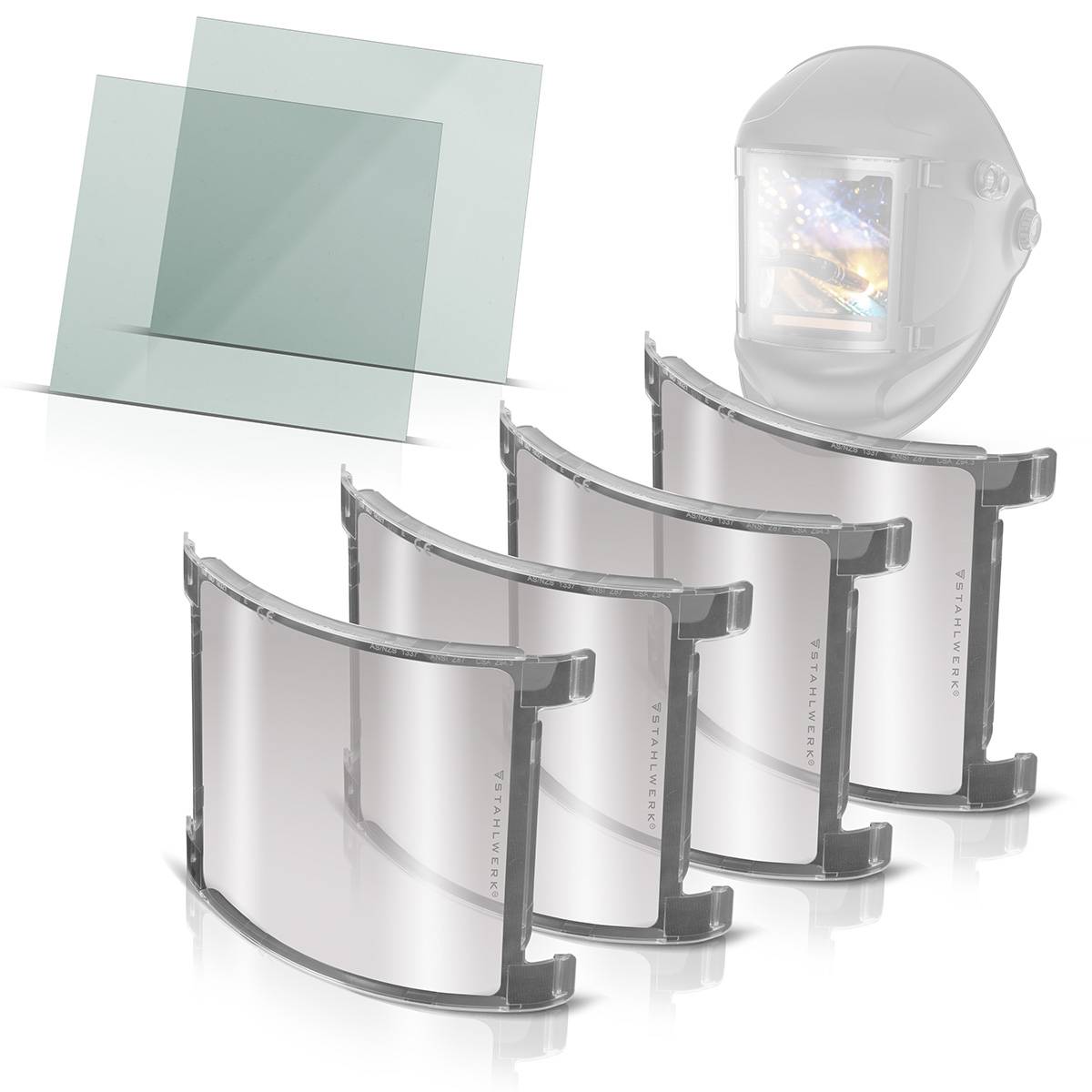 STAHLWERK Schweißhelm Ersatzscheiben 6er Set Ersatzgläser innen außen für TITAN