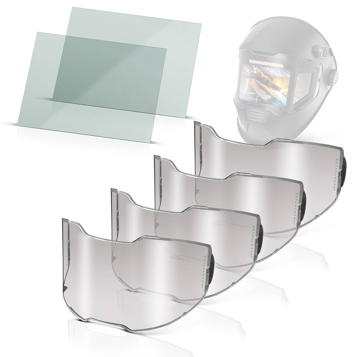 STAHLWERK Schweißhelm Ersatzscheiben 6er Set Ersatzgläser Innen außen für SPLIT