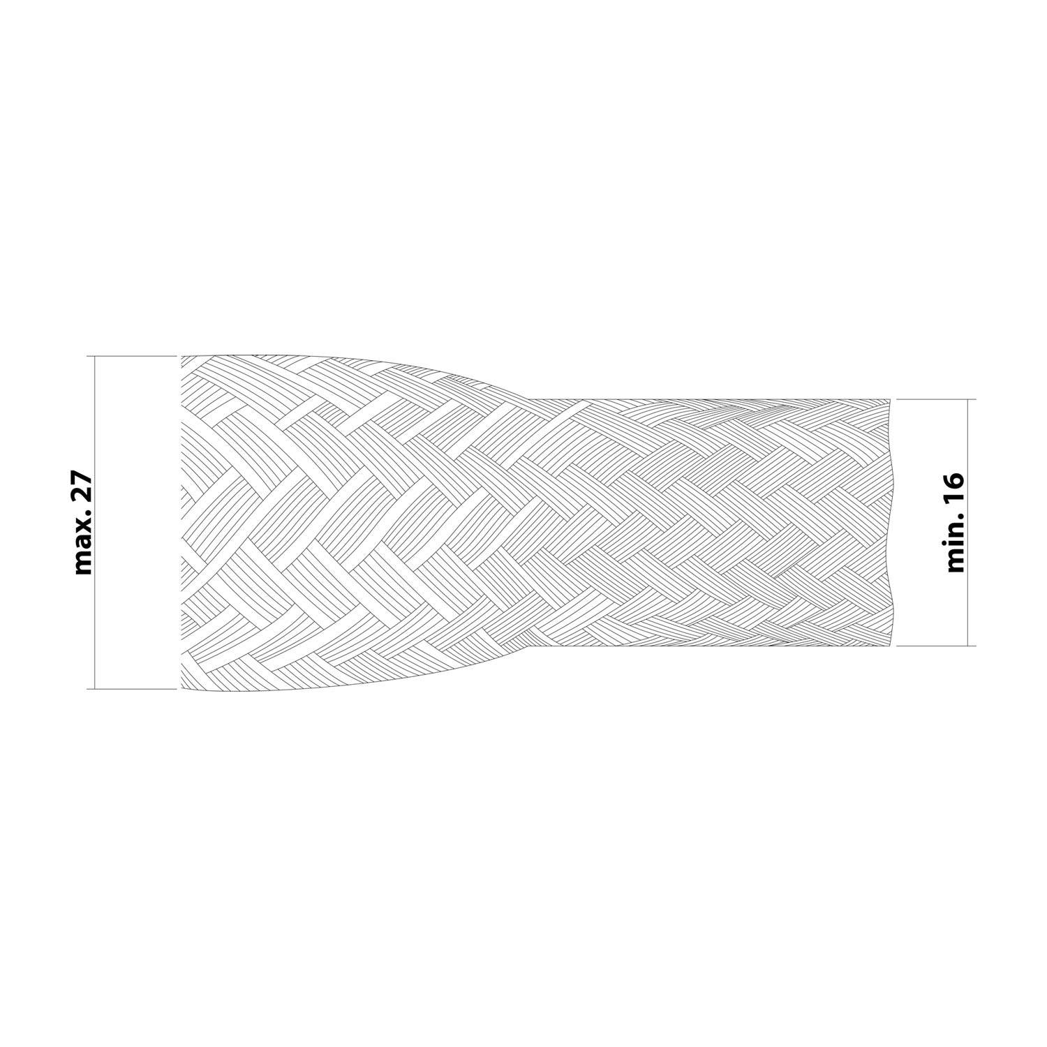 14050701025 FLEXA HG-CU Hohlgeflechtschlauch verzinnter Kupferdraht - Einsatzbereich 16,0mm - 27,0mm Temperaturbereich