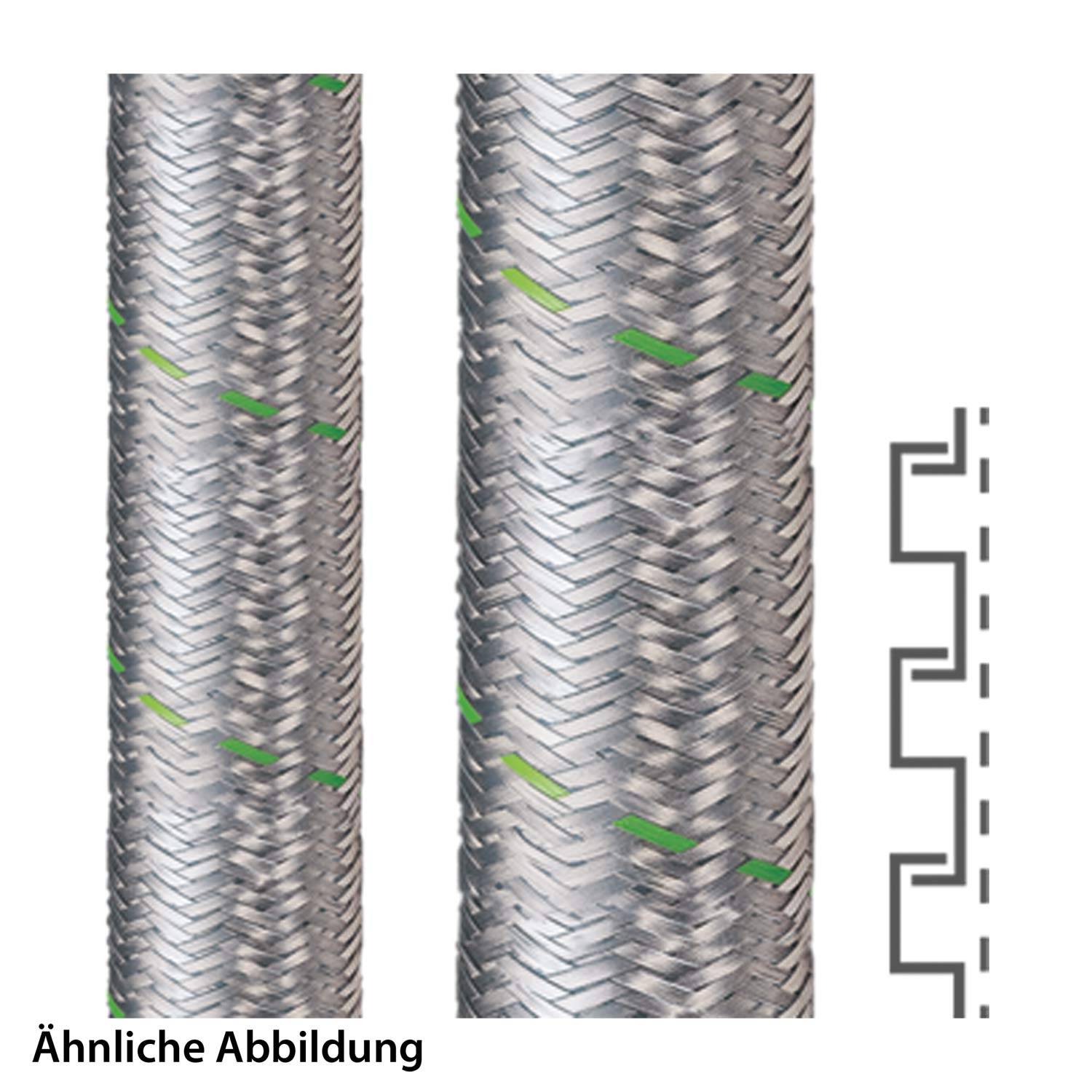 SPR-EDU-AS Metallschutzschlauch mit Stahldrahtgeflecht AD 45,0mm, ID 38,0mm eingehaktes Profil, Mindestbiegeradius