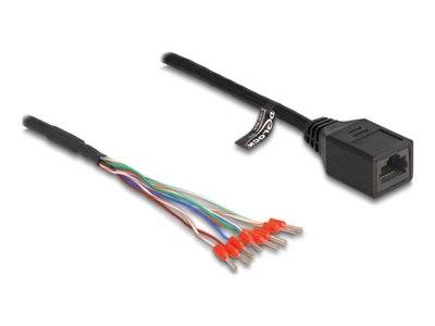 DELOCK Kabel RJ45 Buchse zu Aderendhülsen Cat.5e 50cm schw. Patchkabel Cat.6