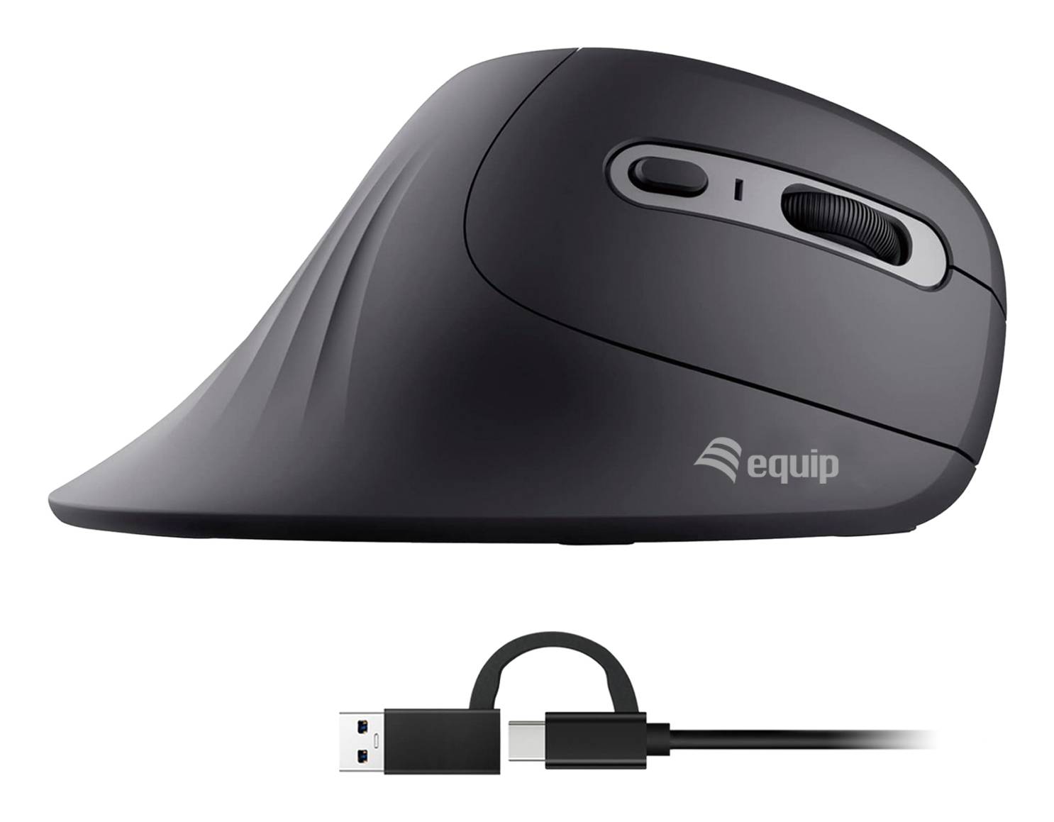 Equip Ergonomische Maus USB-A/-C Stecker L+R 1.80m schwarz