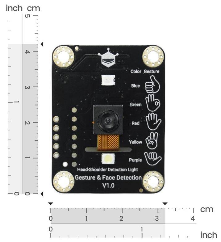 DFRobot Gravity Offline Edge AI Gesture Face Detection Sensor, 5 Gesten, 10 Gesichter, 3 m, 3,3-5 V