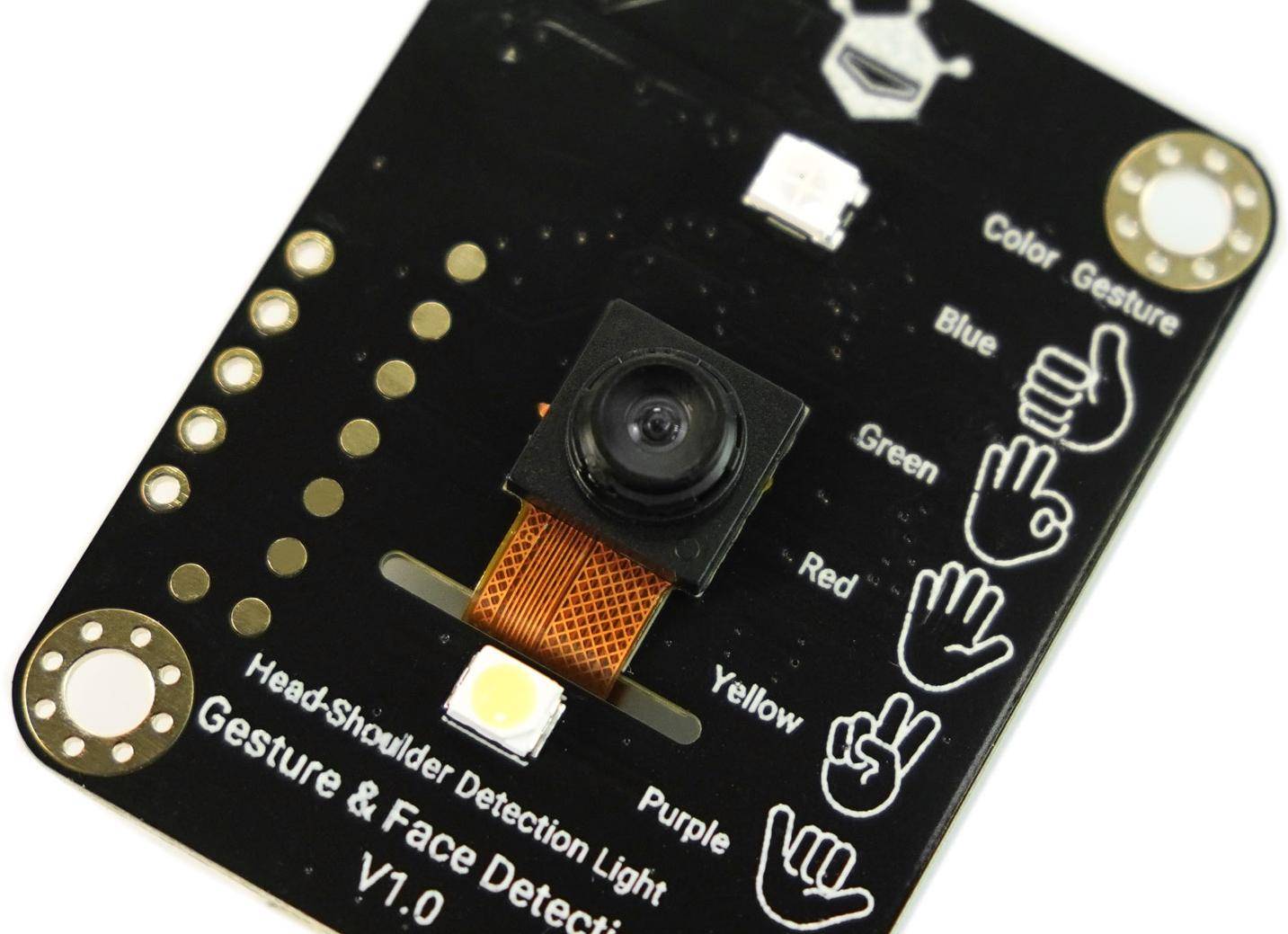 DFRobot Gravity Offline Edge AI Gesture Face Detection Sensor, 5 Gesten, 10 Gesichter, 3 m, 3,3-5 V