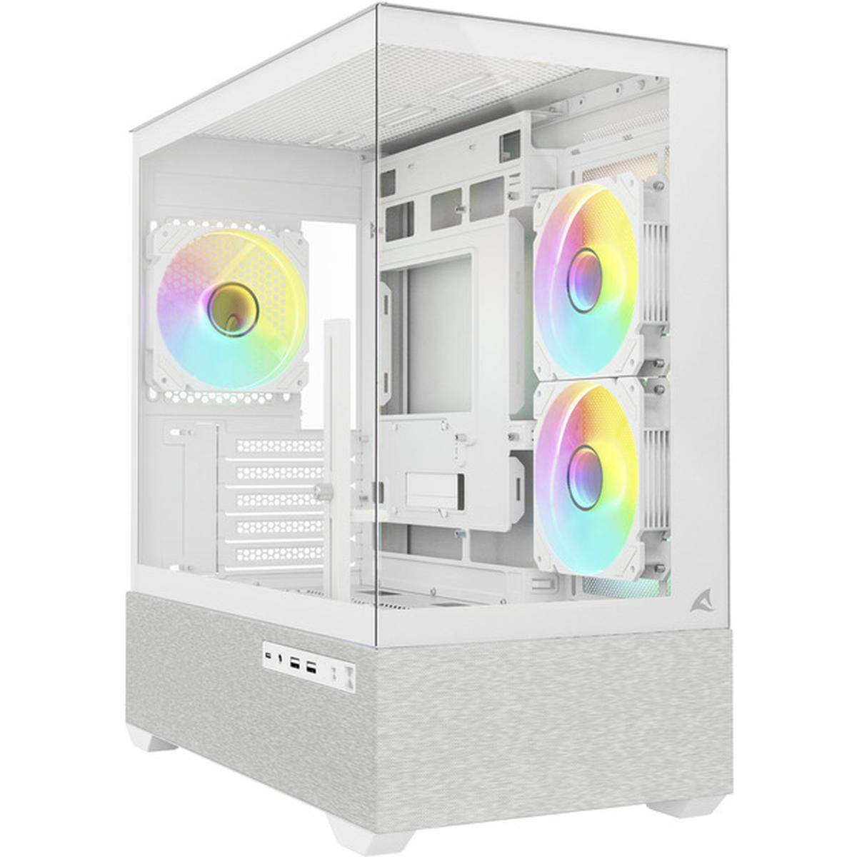 Sharkoon Gehäuse MK7 ARGB mATX 2xGlas weiß