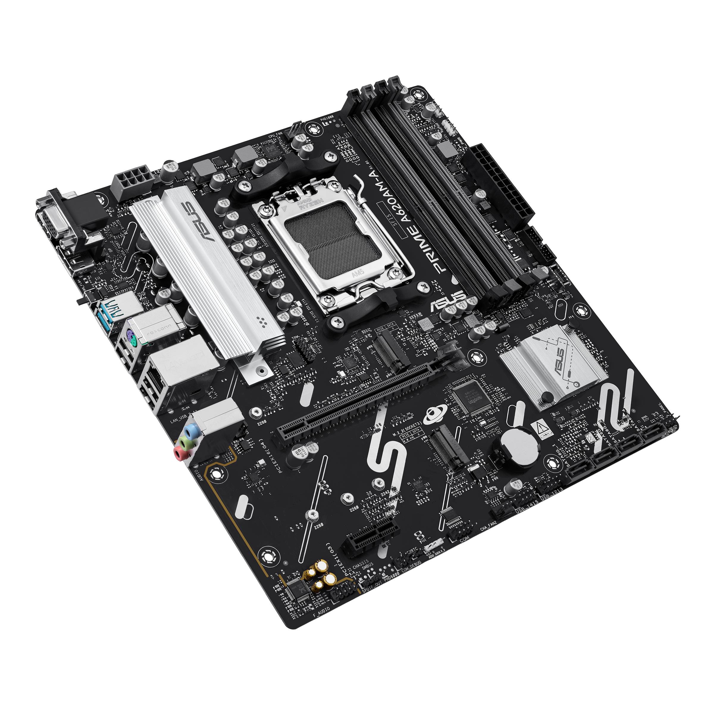 ASUS PRIME A620AM-A-CSM - Motherboard - micro ATX - Socket AM5 - AMD A620A Chipsatz - USB-C 3.2 Gen 1, USB 3.2 Gen 1, USB 3.2 Gen 2 - Gigabit LAN