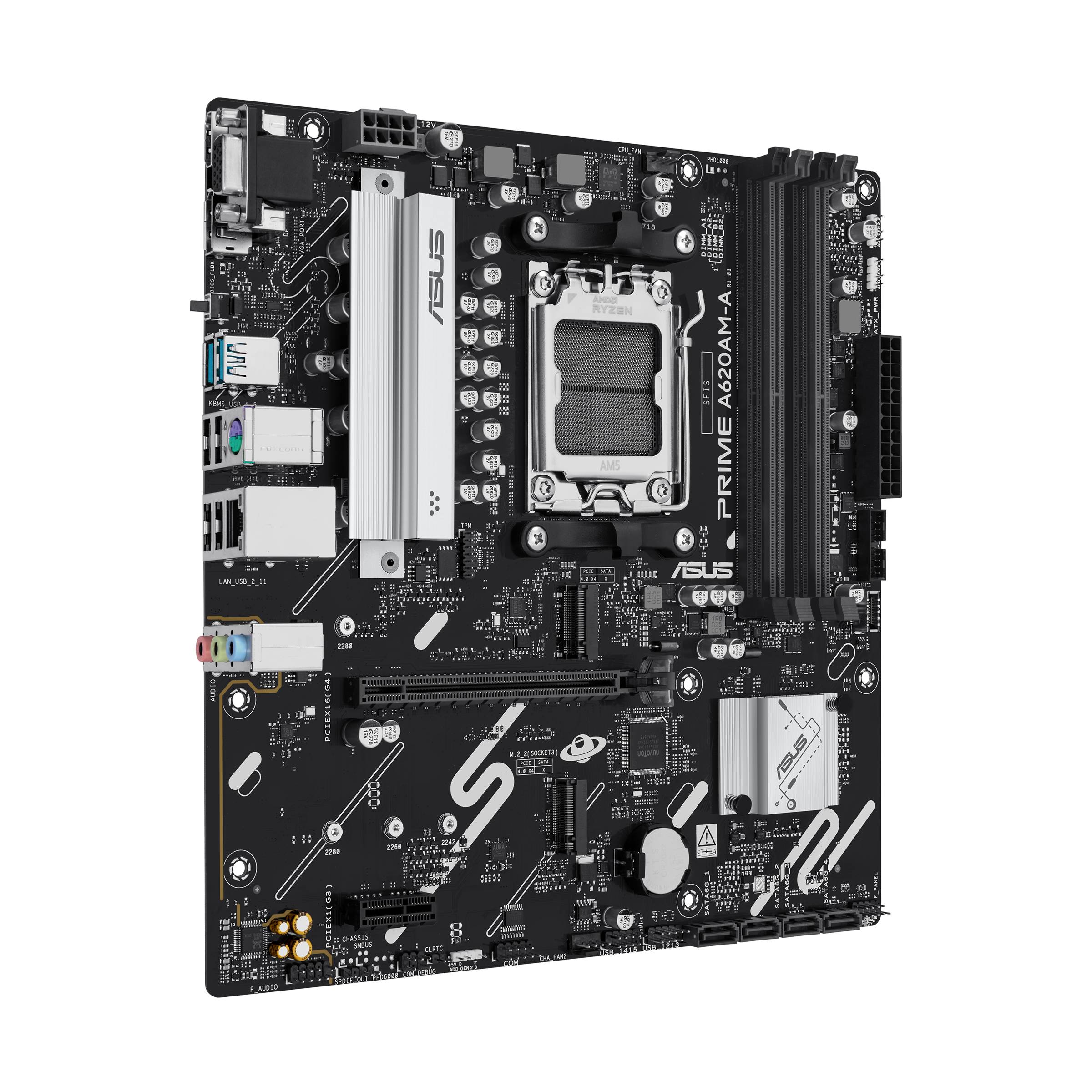 ASUS PRIME A620AM-A-CSM - Motherboard - micro ATX - Socket AM5 - AMD A620A Chipsatz - USB-C 3.2 Gen 1, USB 3.2 Gen 1, USB 3.2 Gen 2 - Gigabit LAN