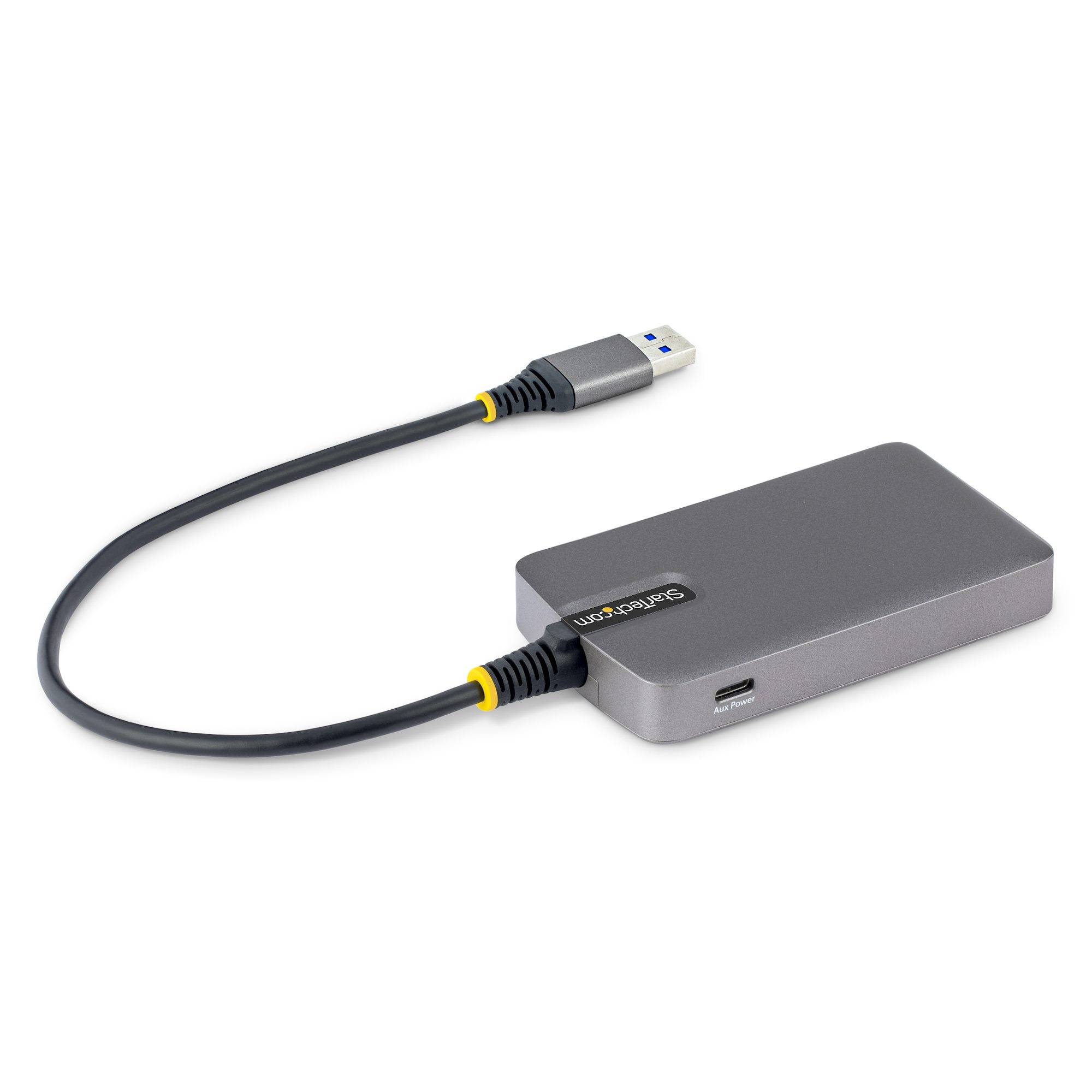 STARTECH.COM 4-Port USB-A Hub 5Gbps Busbetrieben Typ A auf 4x USB-A 3.0 Hub USB-C-Netzteil Port Mini Reisehub-Verteiler USB Splitter