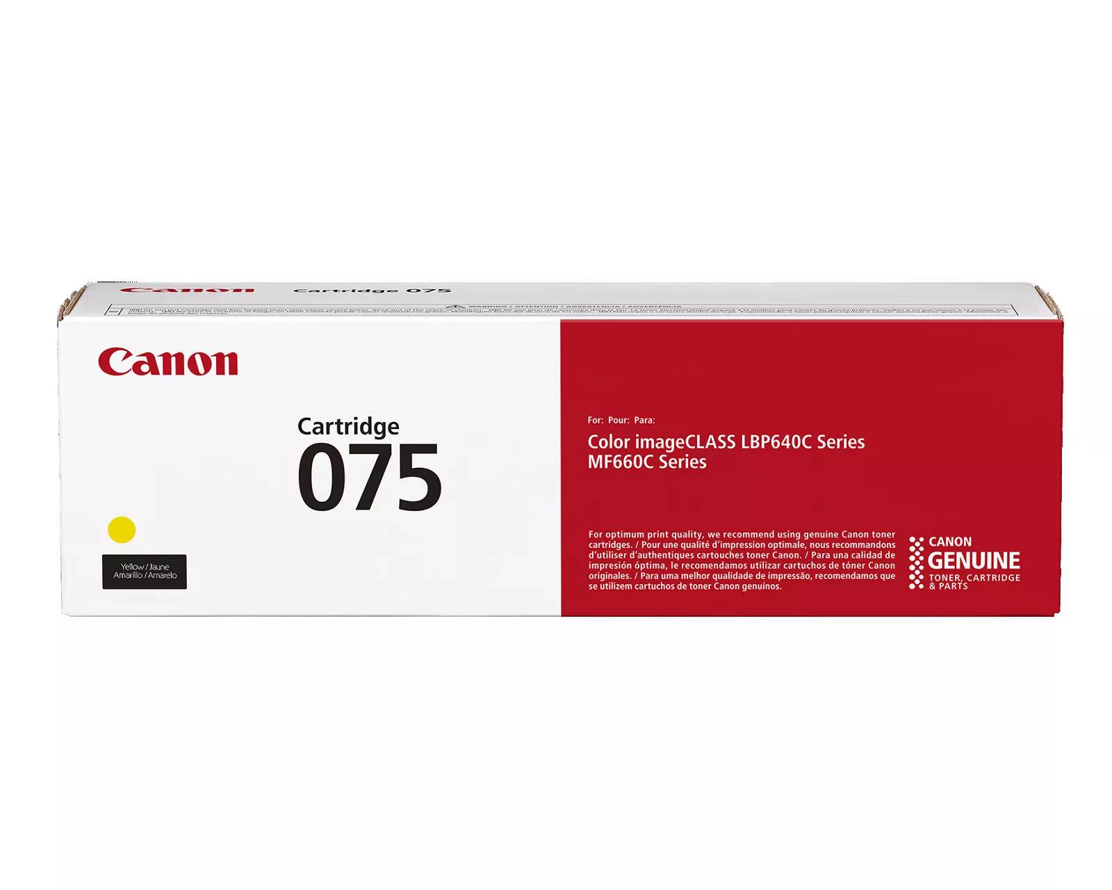 Tonerpatrone Canon 075 für farbige imageCLASS LBP640C/MF660C Serie, gekennzeichnet als „Original Canon Tonerpatrone