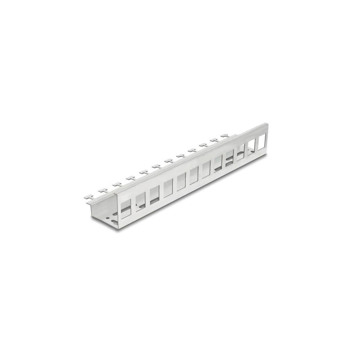 Delock Keystone Metall Halterung 12 Port für Hutschienen und Wandmontage