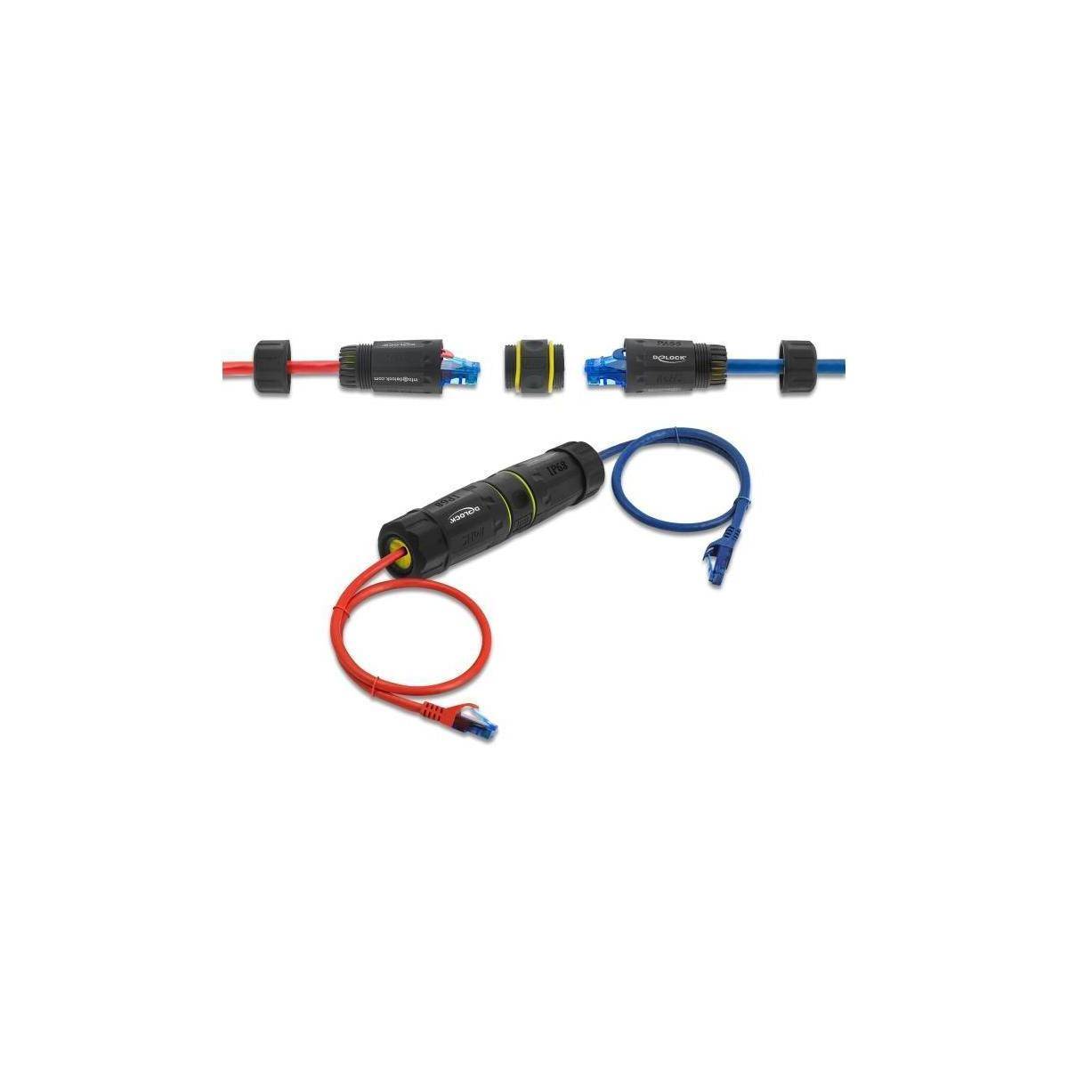 Delock Kabelverbinder RJ45 Buchse zu RJ45 Buchse mit M23 Gewinde Cat.7 Spezifika