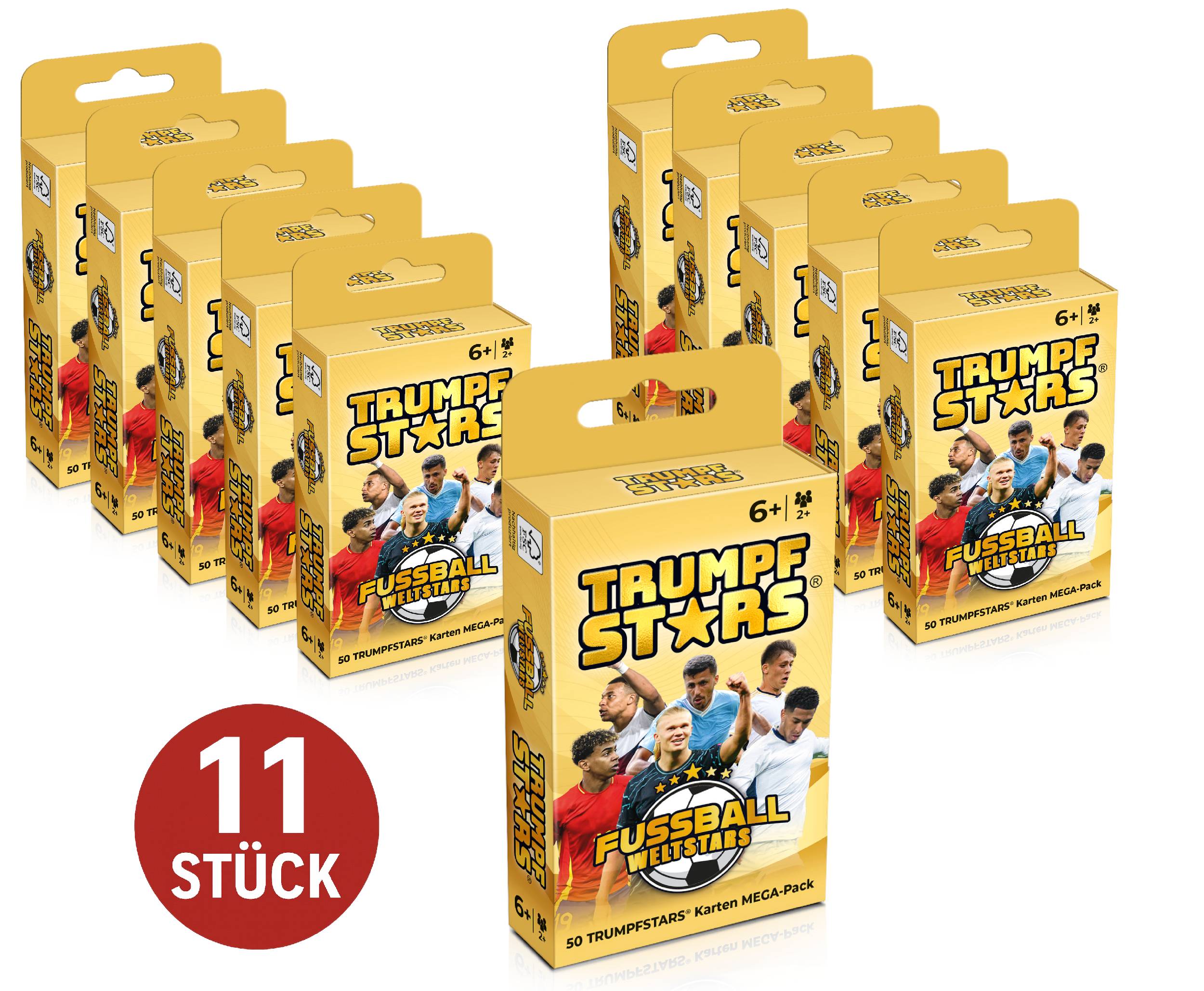 Gomazing - Kartenspiel - Trumpfstars: Fussball Weltstars (Multipack mit 11 Spielen)