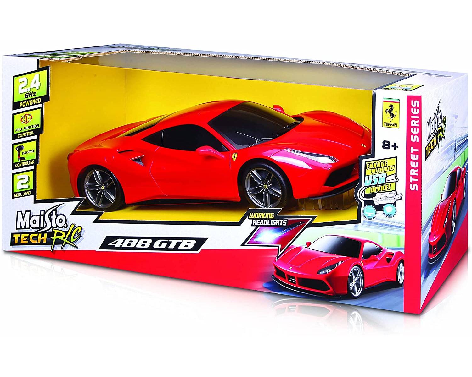 Maisto Tech 582133 - Ferngesteuertes Auto - Ferrari 488 GTB (rot, 56cm)