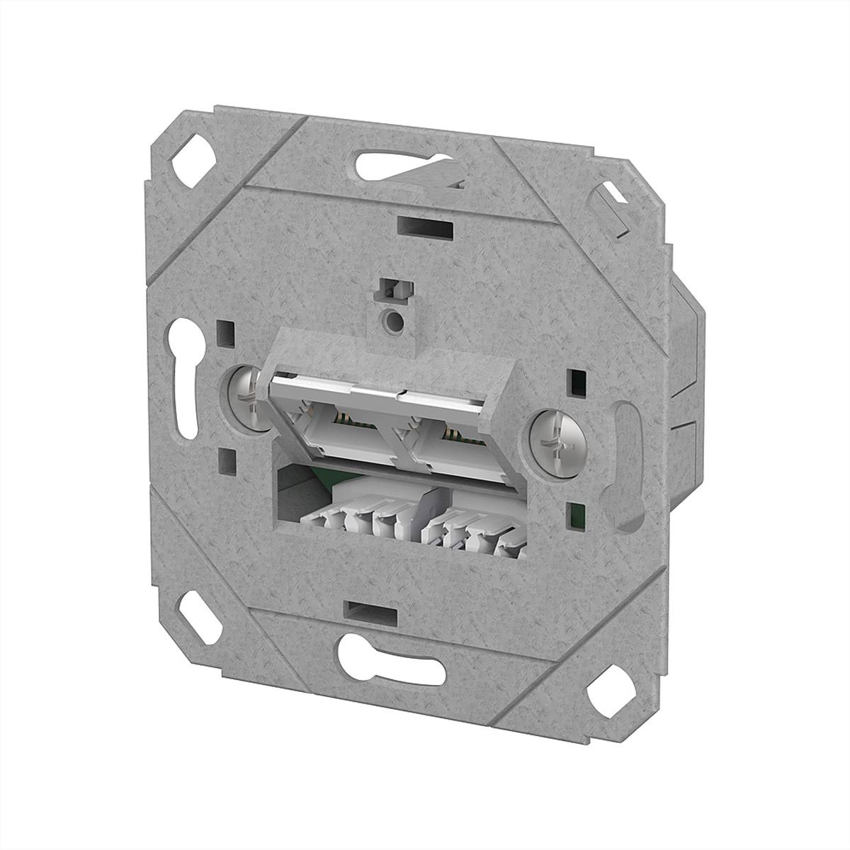 METZ CONNECT E-DAT C6A LSA++ Dose, 2 Port, UP0, metallisch Netzwerk-Infrastruktur Anschlussdosen