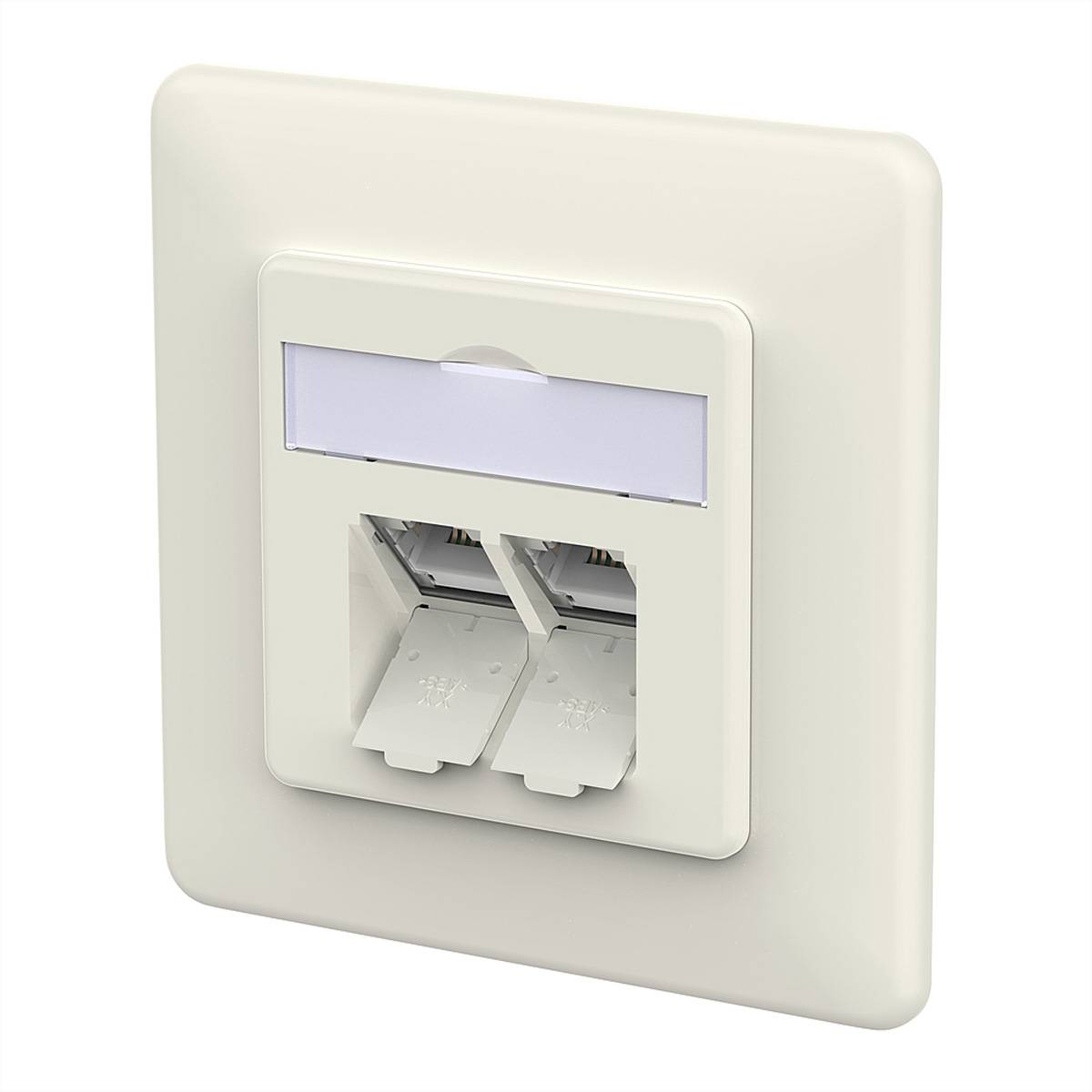 METZ CONNECT E-DAT C6A LSA++ Dose, 2 Port, UP, reinweiß Netzwerk-Infrastruktur Anschlussdosen