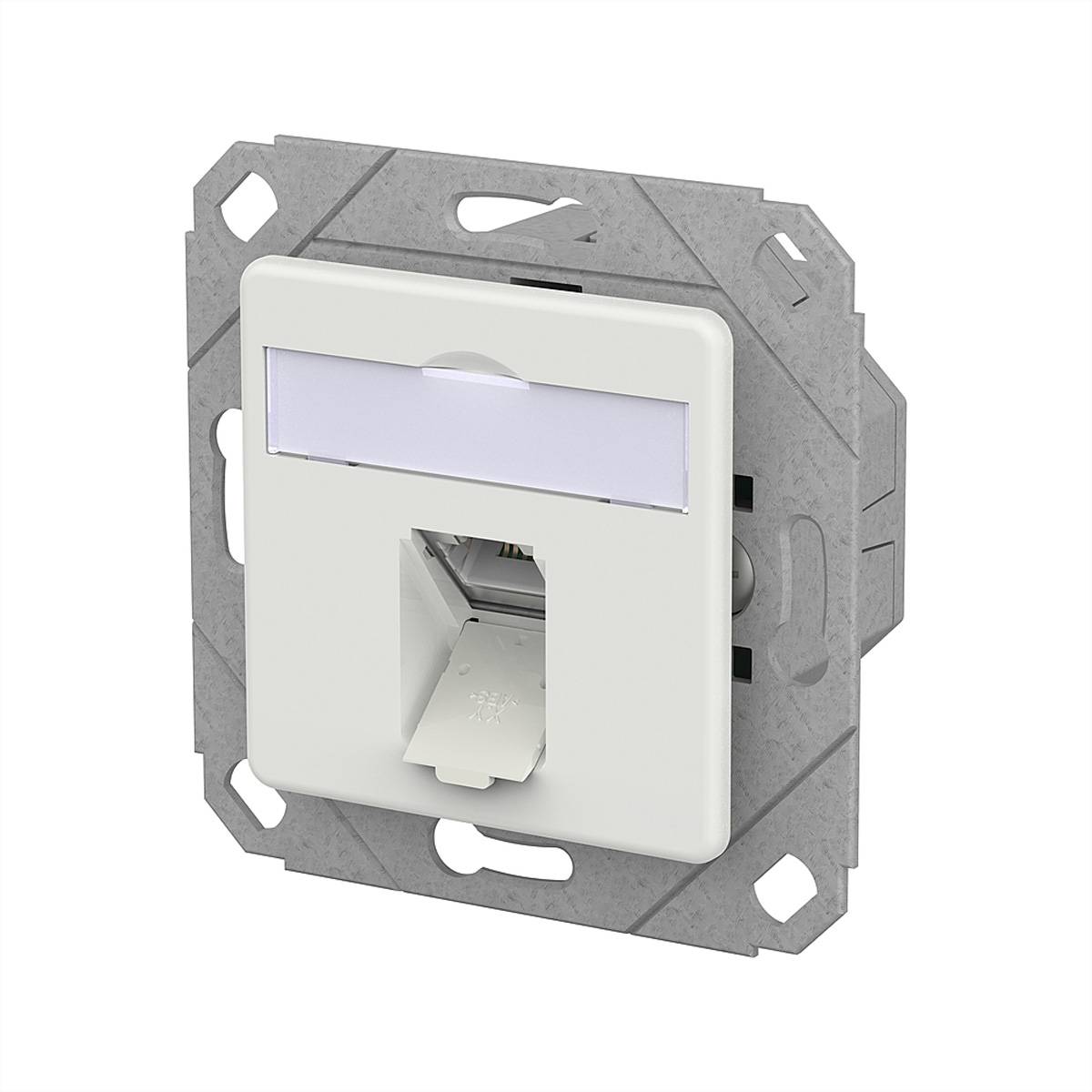 METZ CONNECT E-DAT C6A IDC Dose, 1 Port, UPk, verkehrsweiß Netzwerk-Infrastruktur Anschlussdosen