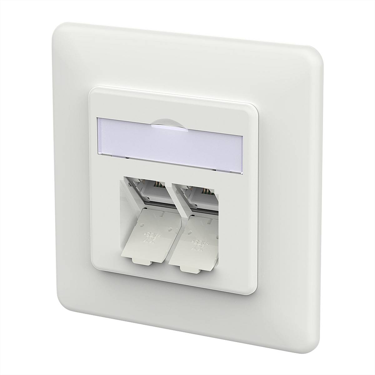 METZ CONNECT E-DAT C6A IDC Dose, 2 Port, UP, verkehrsweiß Netzwerk-Infrastruktur Anschlussdosen