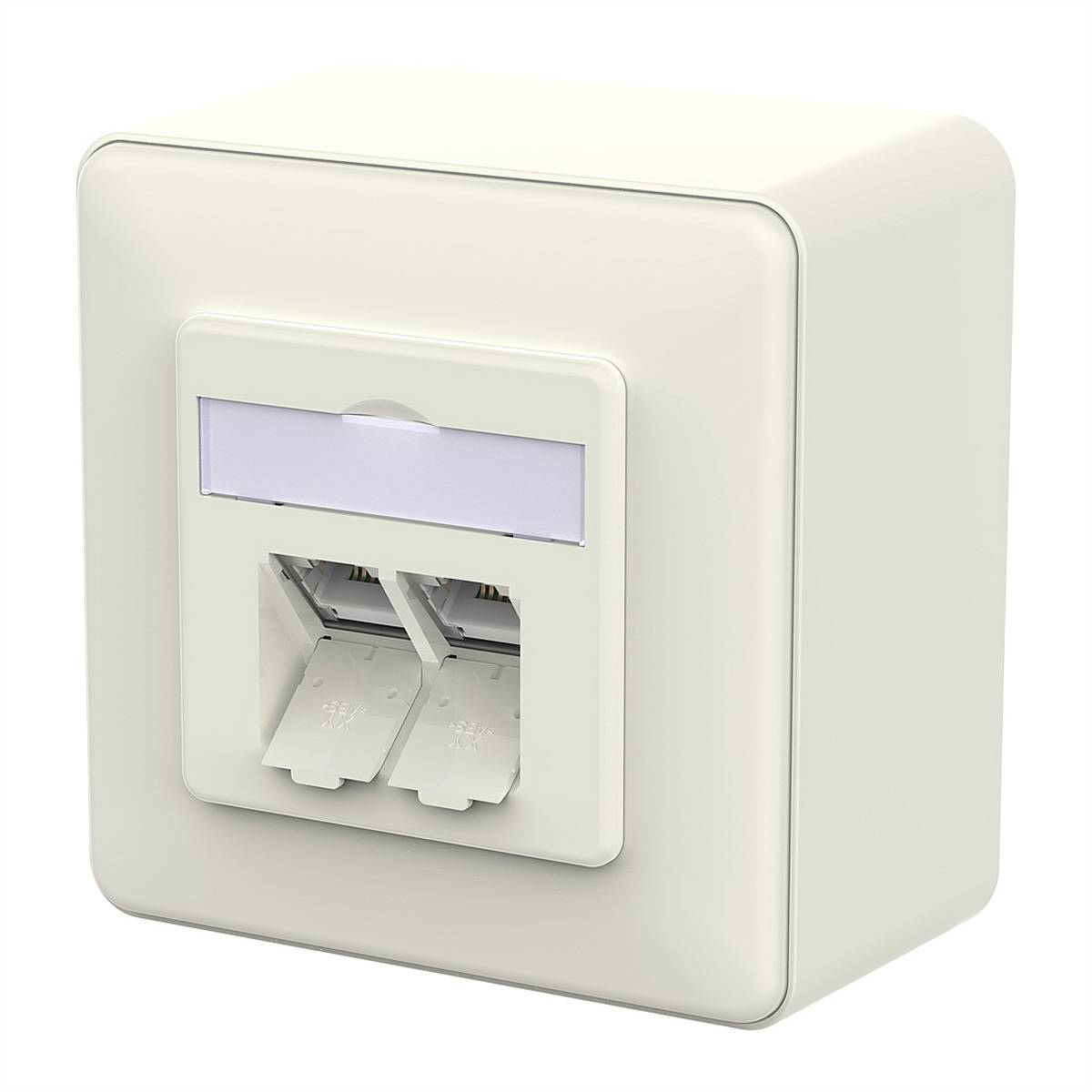 METZ CONNECT E-DAT C6A IDC Dose, 2 Port, AP, reinweiß Netzwerk-Infrastruktur Anschlussdosen