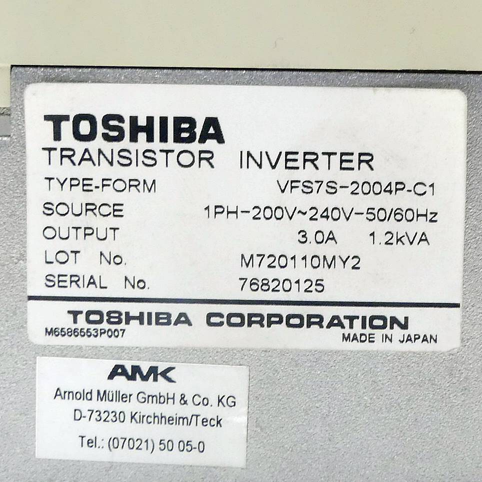 Toshiba Transistor Inverter VFS7S-2004P-C1 (M720110MY2)
