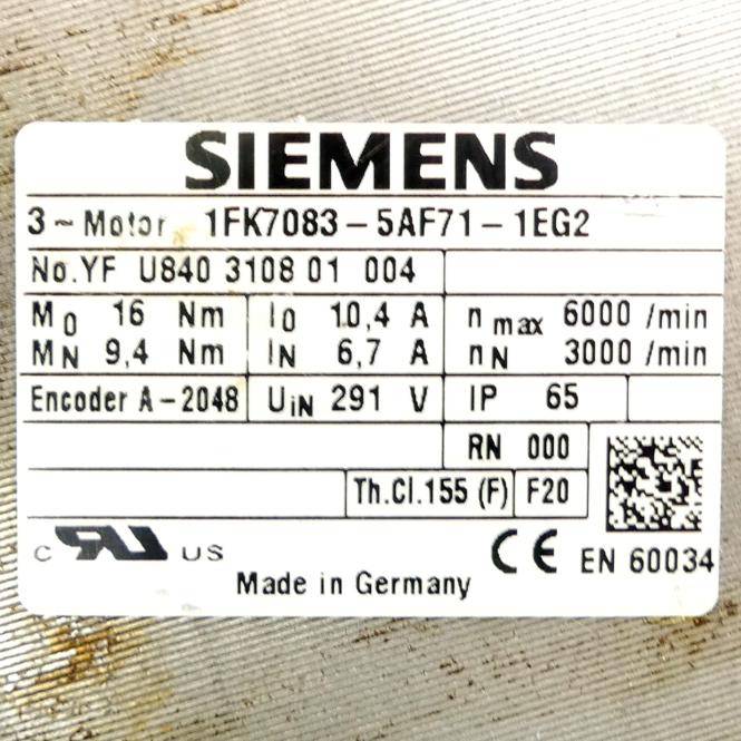 Siemens Servomotor (1FK7083-5AF71-1EG2)