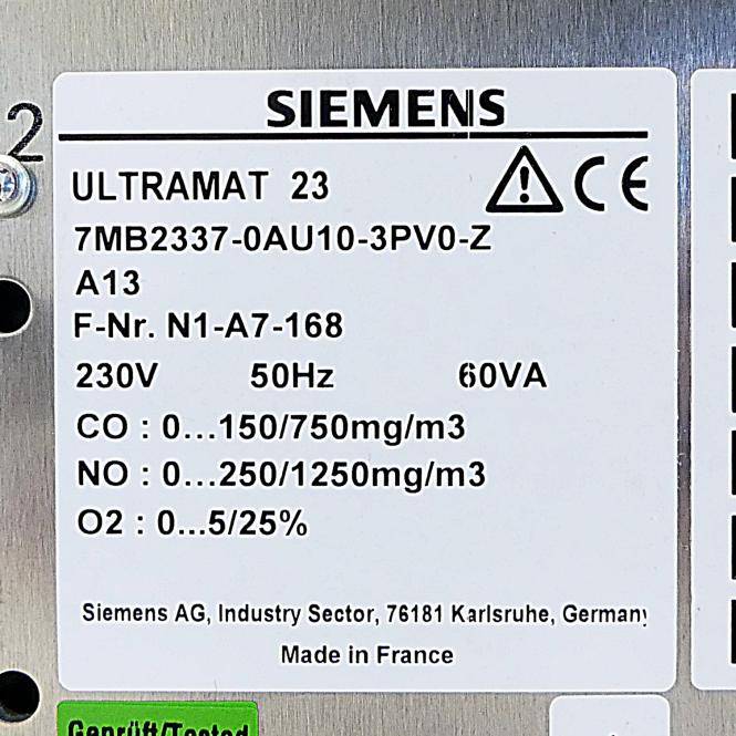 Siemens Gasanalysegerät Ultramat 23 7MB2337-0AU10-3PV0-Z (7MB2337-0AU10-3PV0-Z)