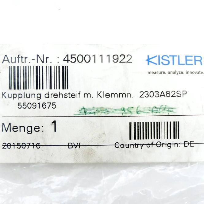 Kistler Drehsteife Miniatur-Kupplung 2303A62SP (55091675)