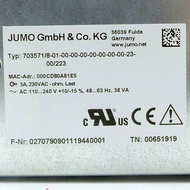 JUMO Temperaturregler Dicon touch (703571/8-01-00-00-00-00-00-00-00-23-00/223)