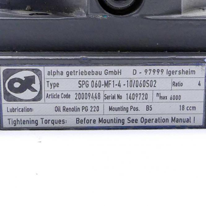 Alpha Planetengetriebe SGP060-MF1-4-10/060S02 (20009448)