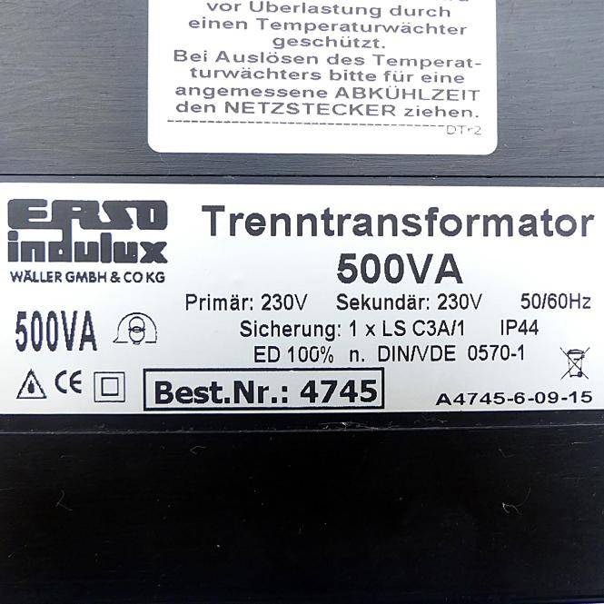 ERSO indulux Trenntransformator A4745-6-09-15 (A4745-6-09-15)