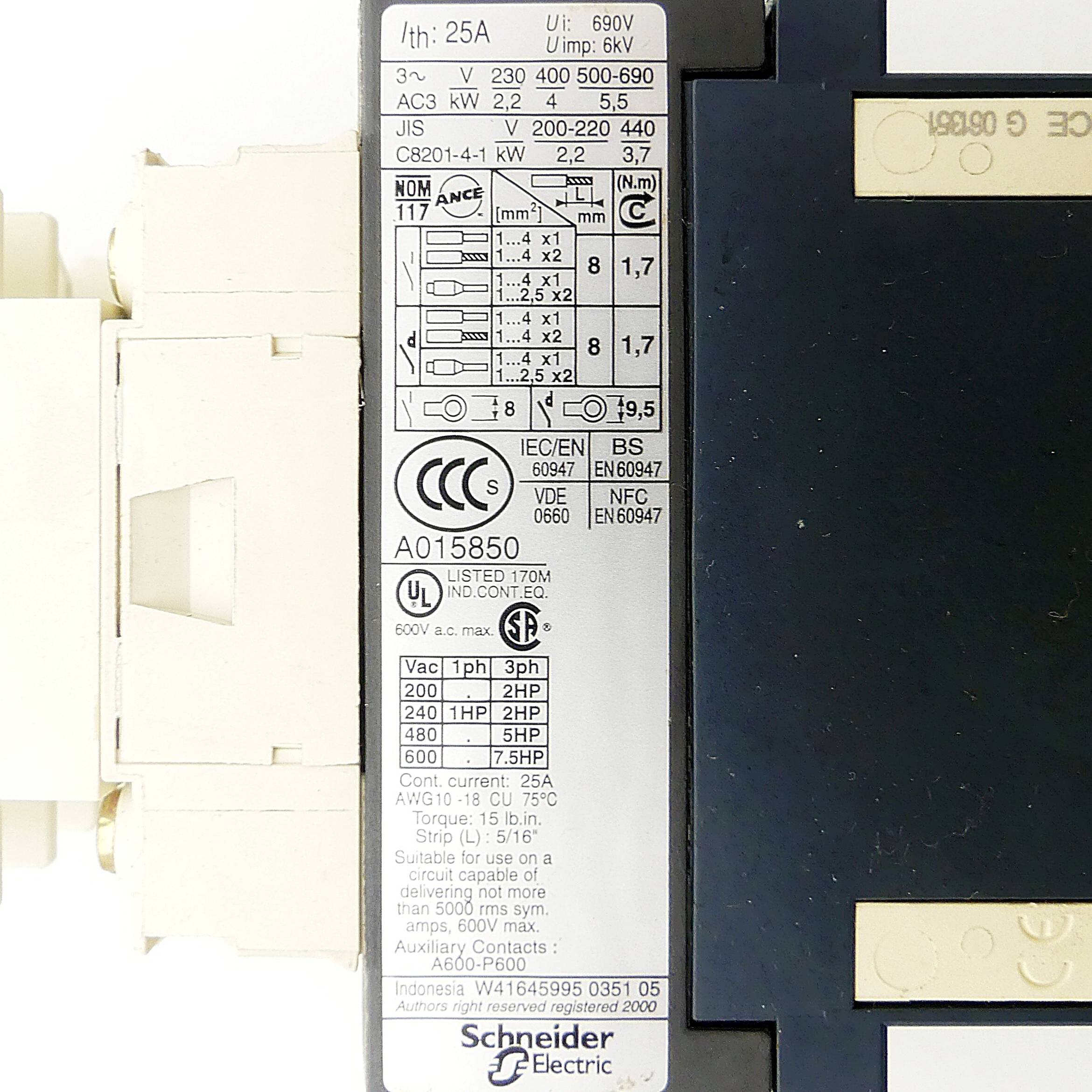 Schneider Electric Leistungsschütz (A0155850)
