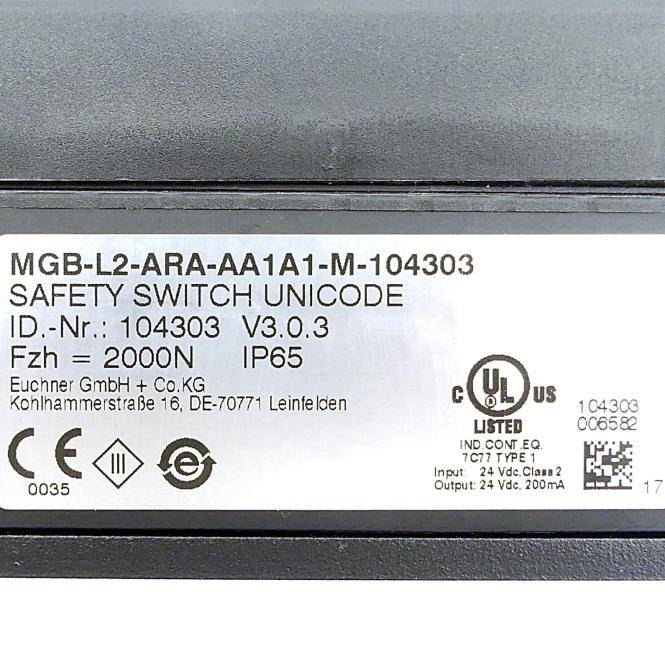 Euchner Zuhaltemodul MGB-L2-ARA-AA1A1-M- MGB-L2-ARA-AA1A1-M-104303 (104303)