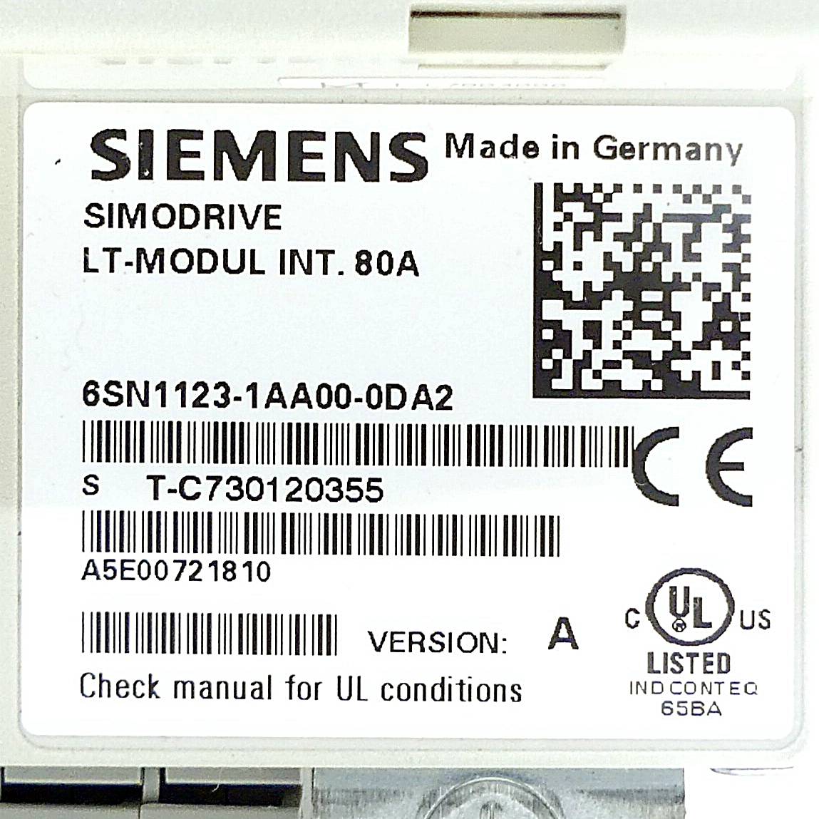 Siemens Leistungsmodul Simodrive LT-MODUL INT. 80A (6SN1123-1AA00-0DA2)