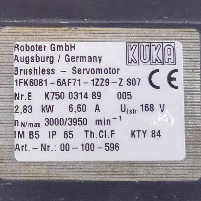 KUKA Servomotor 1KF6081-6AF71-1ZZ9-ZS07 (K750 0314 89 005)