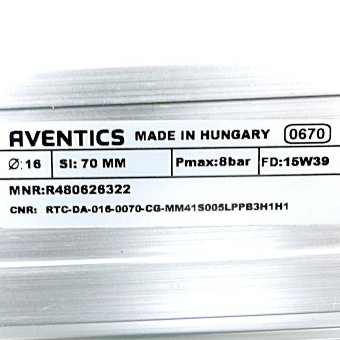 AVENTICS Kolbenstangenloser Zylinder RTC-DA-016-0070-CG-MM41S005LPPB3H1H1 (R480626322)