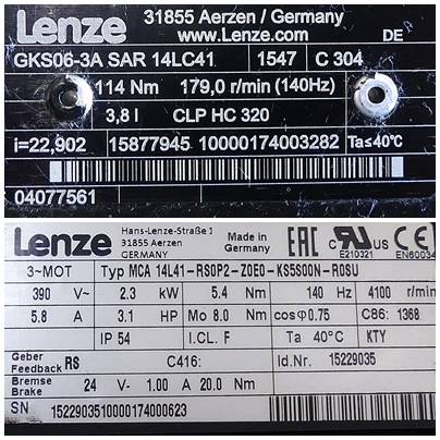 Lenze Getriebemotor MCA 14L41-RS0P2-Z0E0-KS5S00N-R0SU (MCA 14L41-RS0P2-Z0E0-KS5S00N-R0SU)