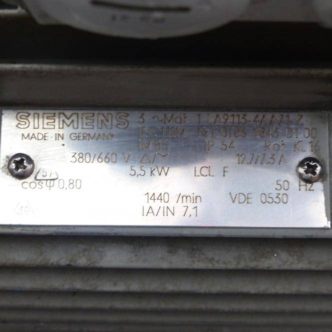 Siemens Drehstrommotor 1 LA113-4AA71-Z (1 LA9113-4AA71-Z)