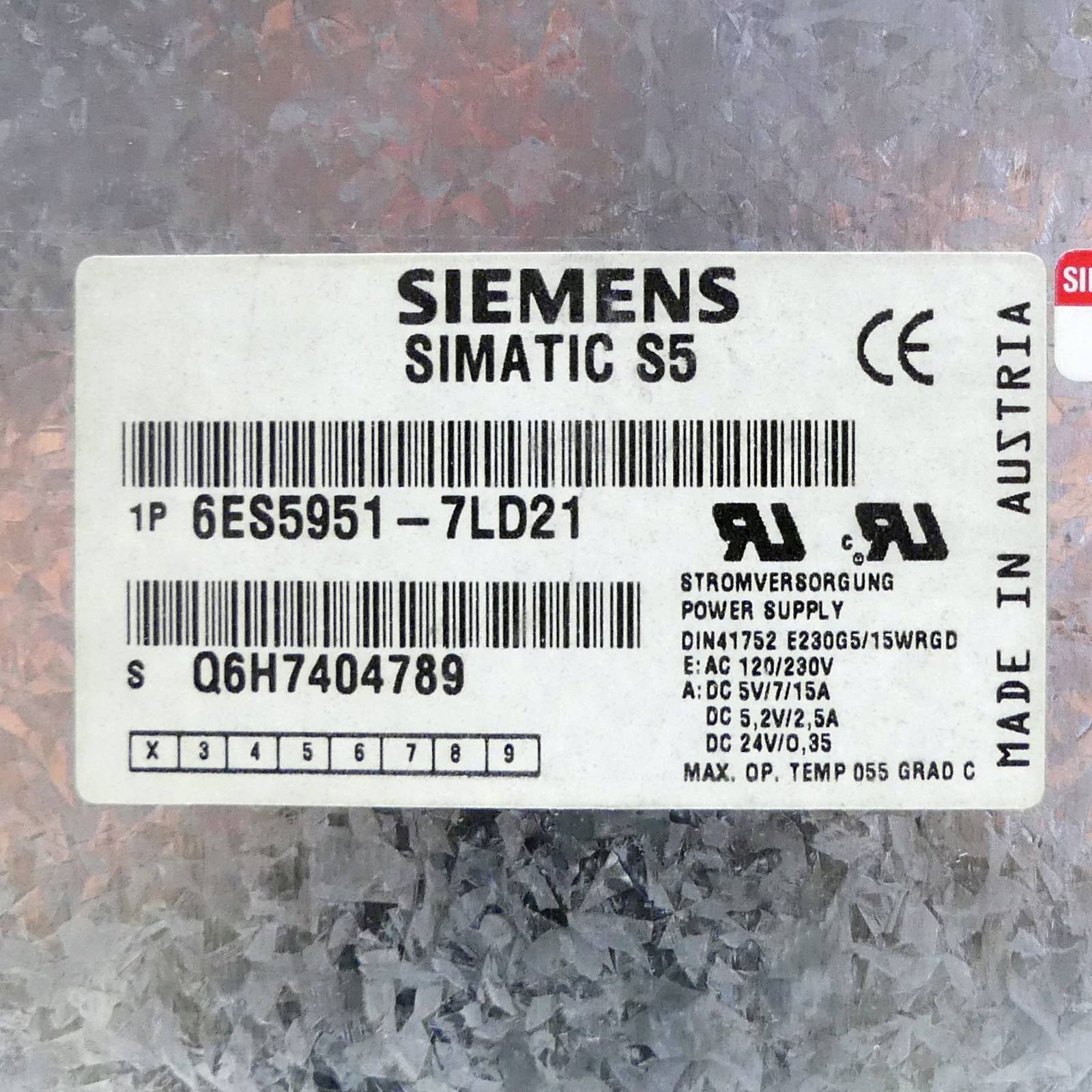 Siemens Stromversorgung Simatic S5 (6ES5951-7LD21)