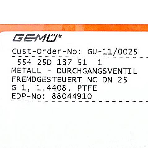 GEMÜ Fremdgesteuertes Schrägsitzventil (554 25D 137 51 1)