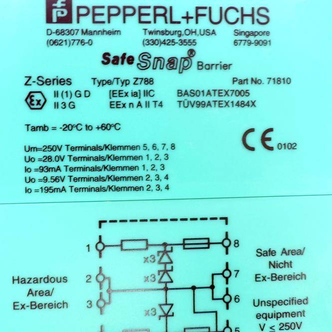 PEPPERL+FUCHS Safe Snap Barrier Z788 (71810)