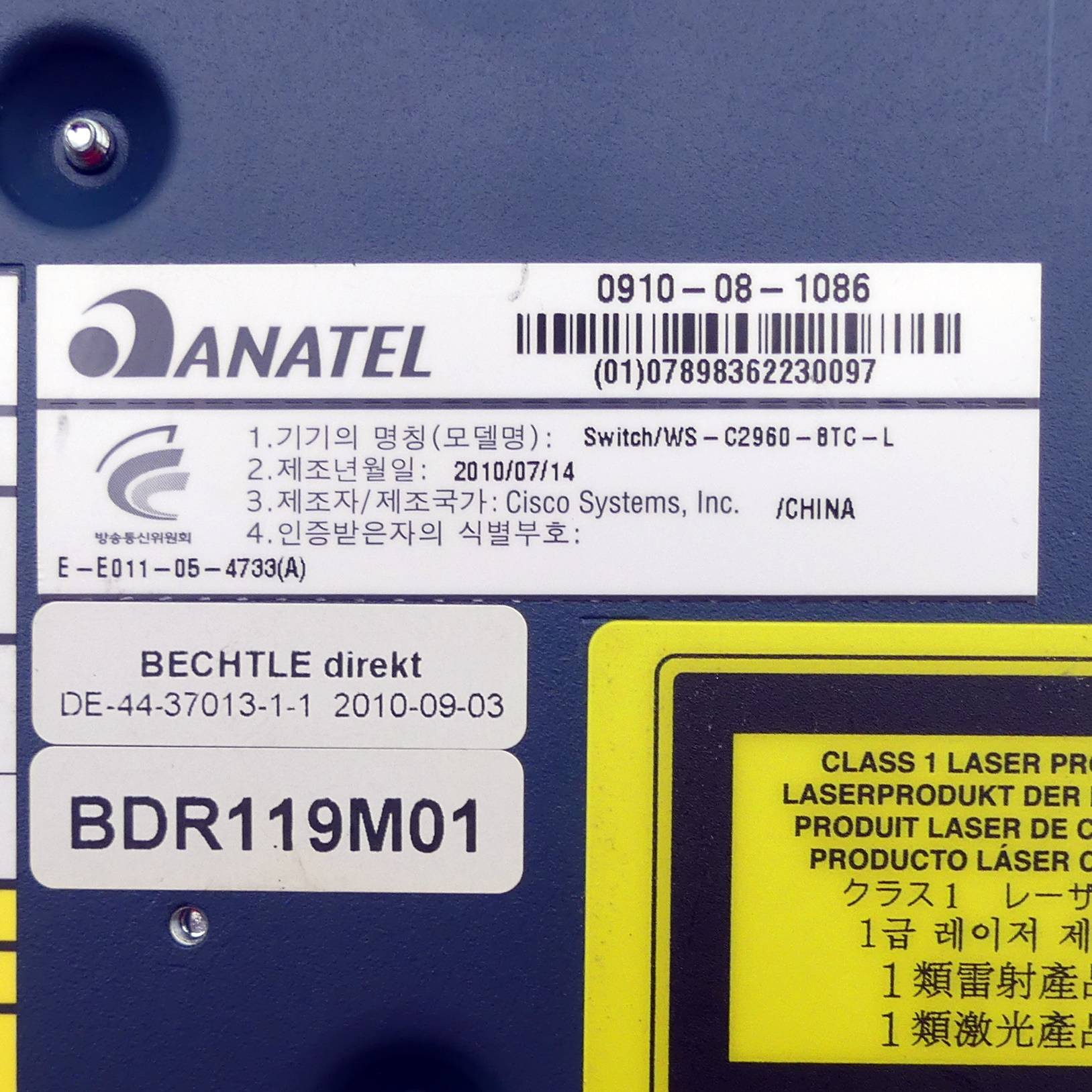 CISCO Switch Catalyst 1960 Series (WS-C2960-BTC-L)